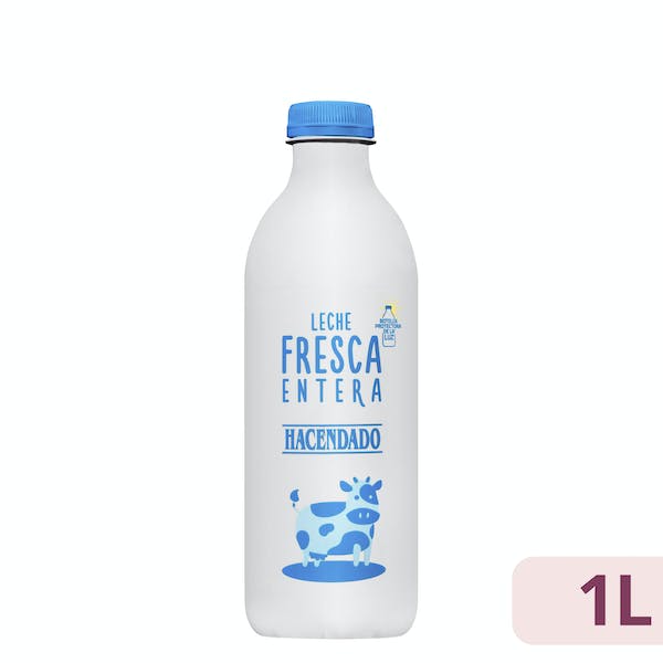 Leche entera fresca Hacendado Botella 1 L en Mercadona