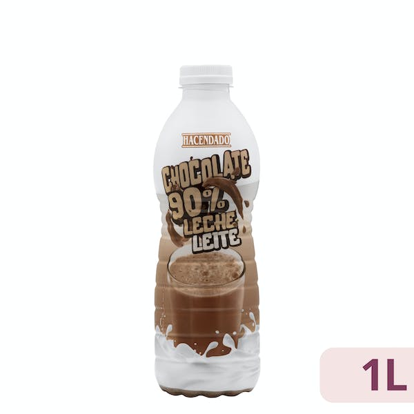 Batido de chocolate 90% leche Hacendado Botella 1 L en Mercadona