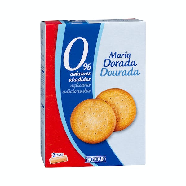 Galletas María dorada Hacendado 0% azúcares añadidos Caja 0.4 kg en Mercadona