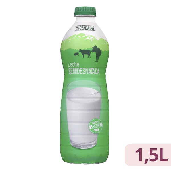 Leche semidesnatada Hacendado Botella 1.5 L en Mercadona