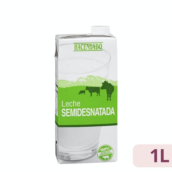 Leche semidesnatada Hacendado Brick 1 L en Mercadona