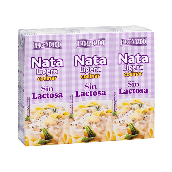 Nata ligera para cocinar sin lactosa Hacendado 3 mini bricks X 200 ml en Mercadona