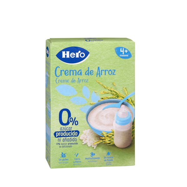 Papilla sin gluten crema de arroz Hero baby +4 meses Caja 0.22 kg en Mercadona