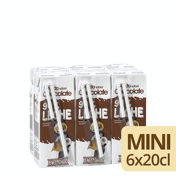 Batido de chocolate 90% leche Hacendado 6 mini bricks X 200 ml en Mercadona