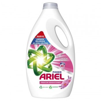 Detergente líquido frescor sensaciones Ariel 40 lavados. en Carrefour