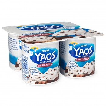 Yogur estilo griego stracciatella Yaos sin gluten pack de 4 unidades de 115 g. en Carrefour