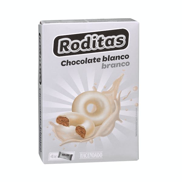 Galletas Roditas bañadas con chocolate blanco Hacendado Caja 0.3 kg en Mercadona