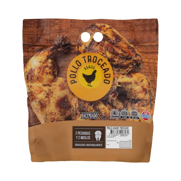 Pollo asado troceado Hacendado Paquete 1.3 kg en Mercadona