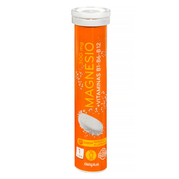 Comprimidos efervescentes magnesio Deliplus 300 mg sabor naranja Tubo 0.078 100 g en Mercadona