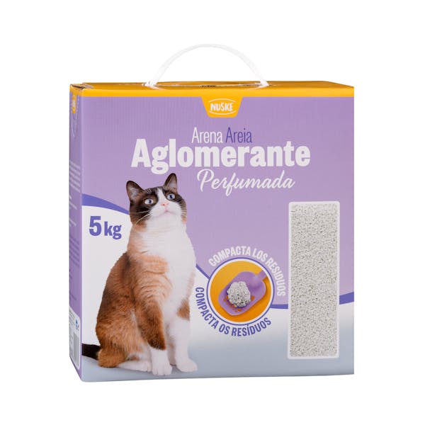 Arena para gato aglomerante Nuske perfumada Caja 5 kg en Mercadona