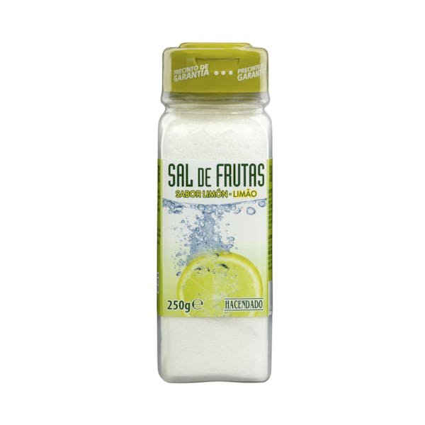 Sal de frutas sabor limón Hacendado Bote 0.25 kg en Mercadona