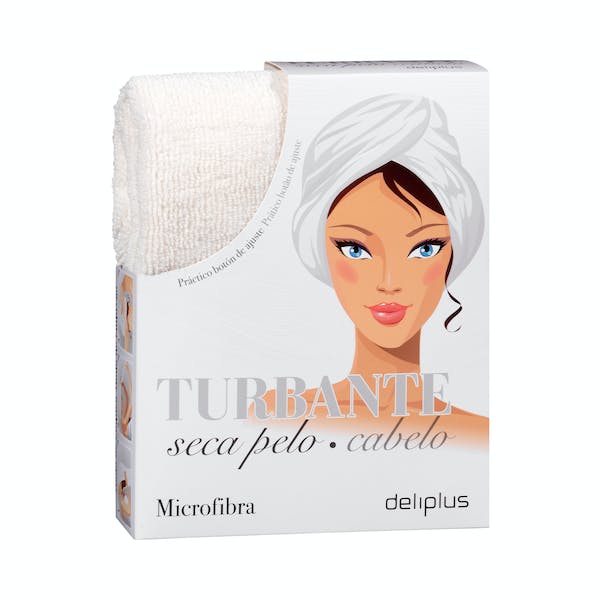 Toalla turbante seca pelo microfibra Deliplus 1 ud en Mercadona