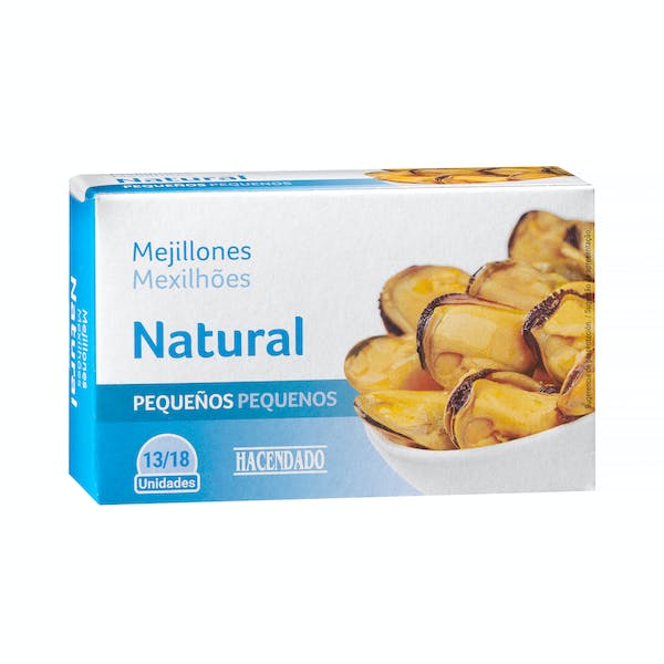Mejillones al natural Hacendado pequeños Lata 0.111 kg en Mercadona