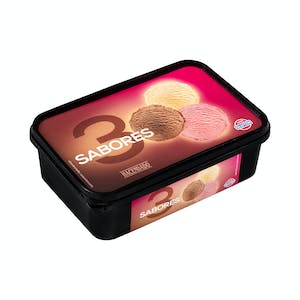 Helado 3 sabores Hacendado chocolate, vainilla y fresa Tarrina 1 L en Mercadona
