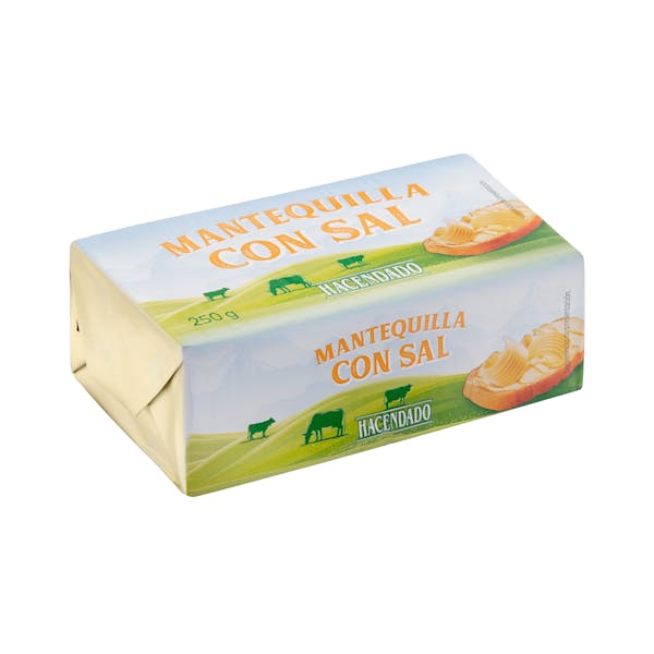 Mantequilla con sal Hacendado Pastilla 0.25 kg en Mercadona