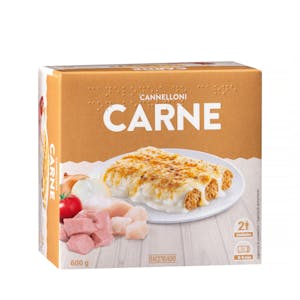 Canelones de carne con bechamel Hacendado ultracongelados Caja 0.6 kg en Mercadona