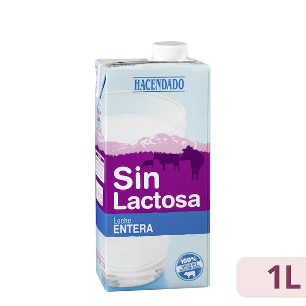 Leche entera sin lactosa Hacendado Brick 1 L en Mercadona