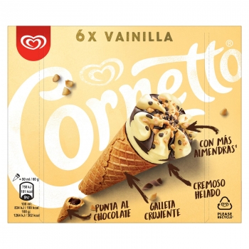 Conos con helado de vainilla Cornetto 6 ud. en Carrefour