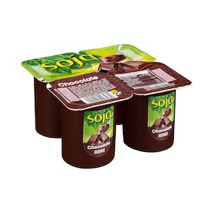 Postre de soja Hacendado sabor chocolate 4 ud. X 0.1 kg en Mercadona