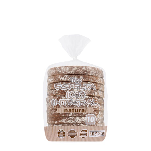 Pan de molde espelta 100% integral Hacendado Paquete 0.4 kg en Mercadona