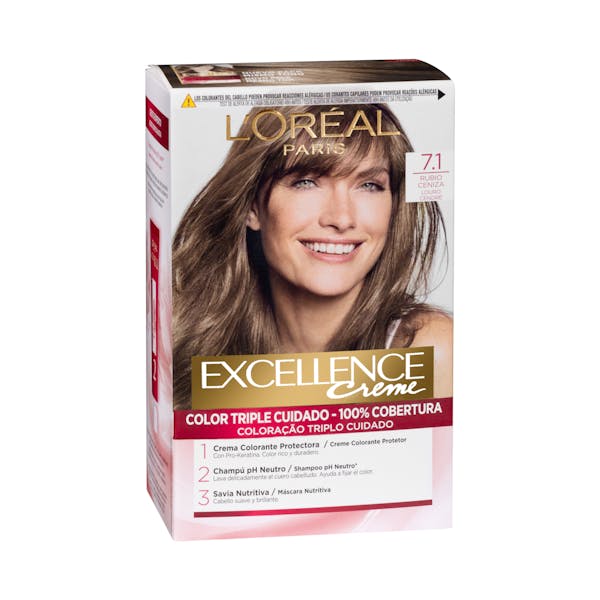 Coloración permanente L'Oréal 7.1 rubio ceniza Caja 1 ud en Mercadona