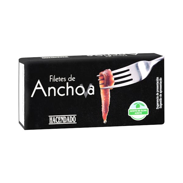 Filetes de anchoa en aceite de oliva Hacendado Lata 0.042 kg en Mercadona