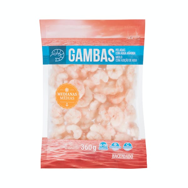 Gamba pelada cruda tamaño mediano Hacendado ultracongelada Paquete kg en Mercadona