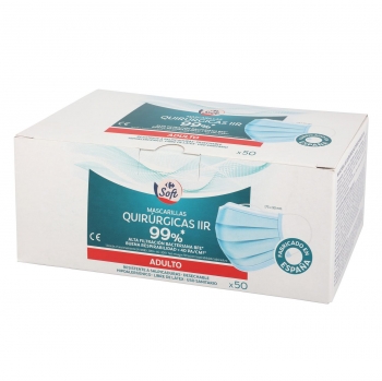 Mascarillas quirúrgicas IIR desechables para adulto Soft Carrefour pack de 50 ud. en Carrefour