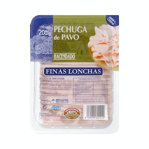 Pechuga de pavo finas lonchas Hacendado Paquete 0.2 kg en Mercadona
