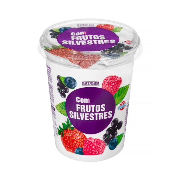 Yogur cremoso Hacendado con frutas del bosque Bote 0.5 kg en Mercadona