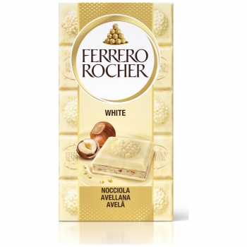 Chocolate blanco con relleno de avellanas Ferrero Rocher 90 g. en Carrefour