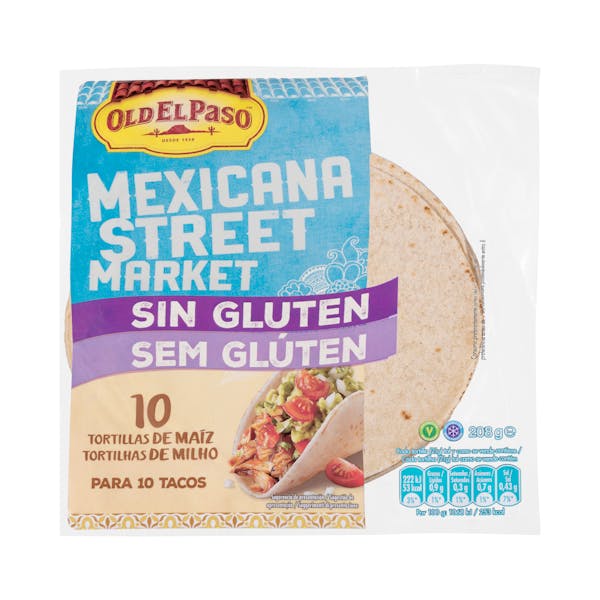 Old El Paso - Tortillas de Maíz sin Gluten - Mexicana - Street Market - Paquete de 10 Ud- 208 Gramos en Amazon