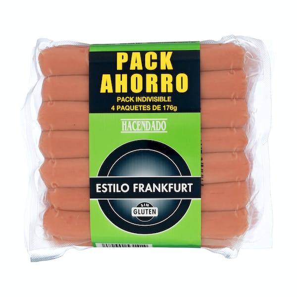 Salchichas estilo Frankfurt Hacendado 4 paquetes X 0.176 kg en Mercadona