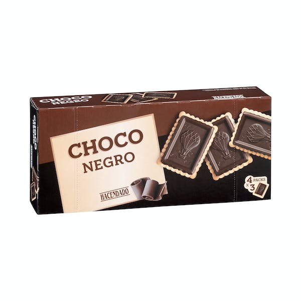 Galletas Choco negro con chocolatina Hacendado Caja 0.15 kg en Mercadona