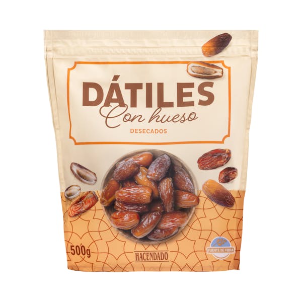 Dátiles desecados con hueso Hacendado Paquete 0.5 kg en Mercadona