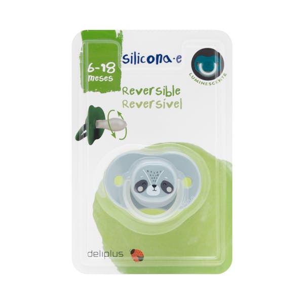 Chupete silicona reversible +6 a 18 meses Deliplus luminiscente Paquete 1 ud en Mercadona