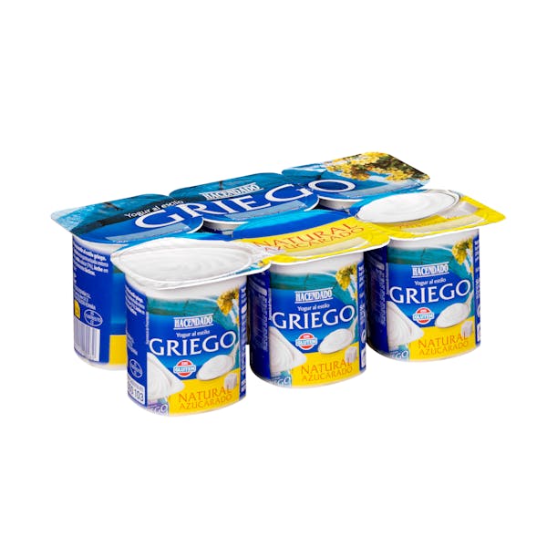 Yogur griego natural azucarado Hacendado 6 ud. X 0.125 kg en Mercadona