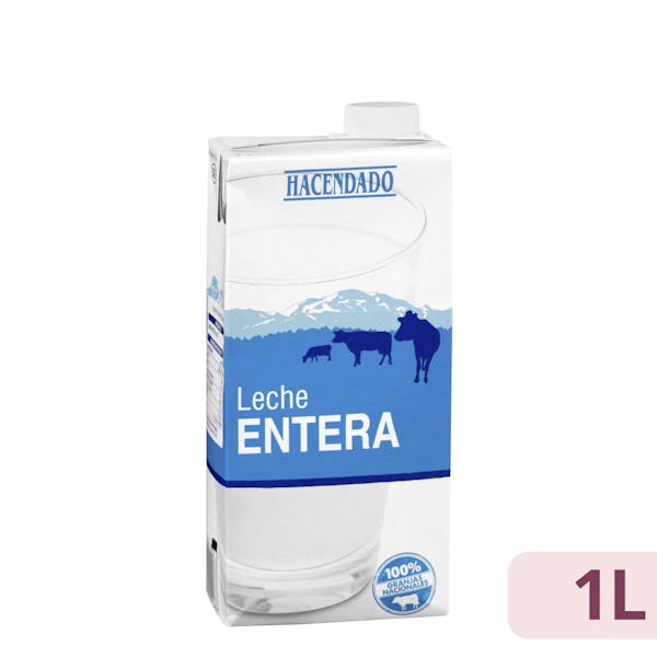 Leche entera Hacendado Brick 1 L en Mercadona