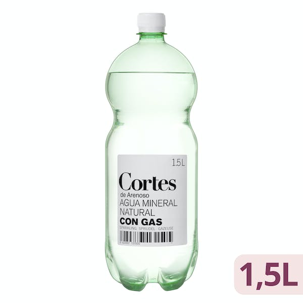 Agua mineral con gas Cortes grande Botella 1.5 L en Mercadona