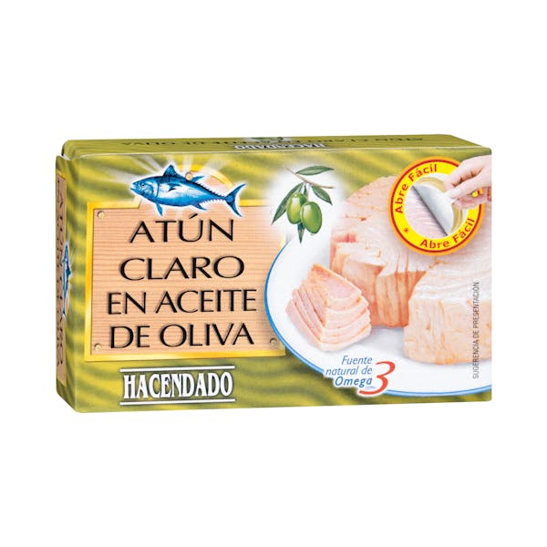 Atún claro en aceite de oliva Hacendado Lata 0.111 kg en Mercadona