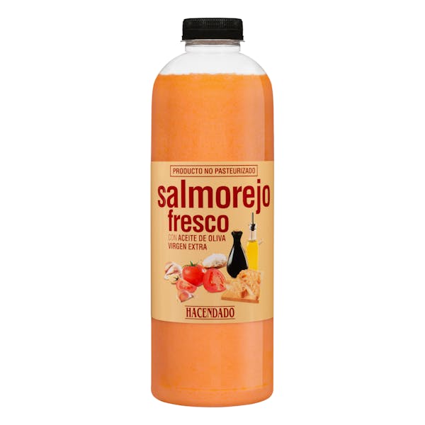 Hacendado Estilo Cordobés Salmorejo, a representation of traditional Cordobés style soup available at Mercadona.