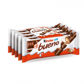Barritas de chocolate con leche y crema de avellanas Kinder Bueno pack de 5 unidades de 43 g. en Carrefour