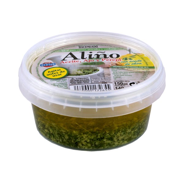 Aliño de aceite, ajo y perejil Hacendado Tarrina 150 ml en Mercadona