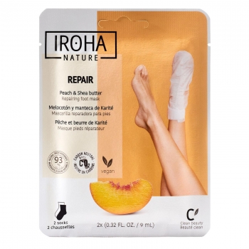 Calcetines mascarilla reparadores con melocotón y manteca de karité Iroha Nature 1 ud. en Carrefour