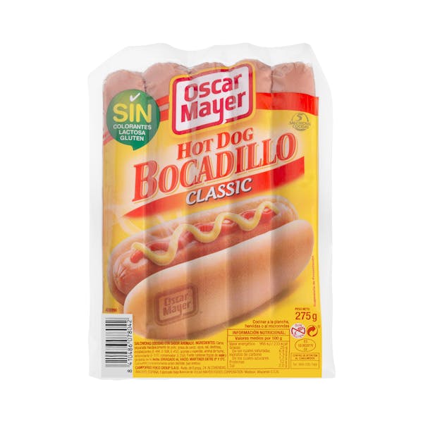 Salchichas hot dog bocadillo Oscar Mayer classic Paquete 0.275 kg en Mercadona