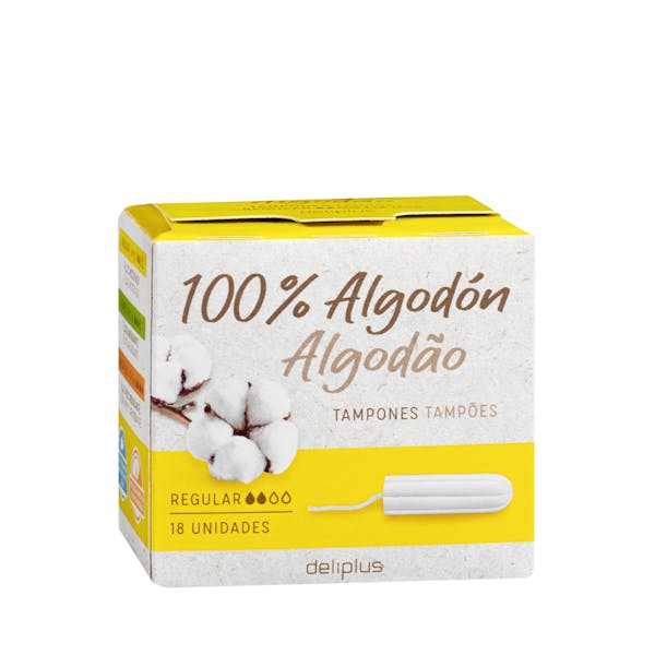 Tampones regular Deliplus 100% algodón Caja 18 ud en Mercadona