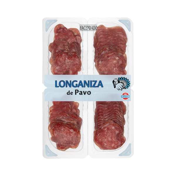Longaniza de pavo extra Hacendado lonchas 4 paquetes X 0.03125 kg en Mercadona
