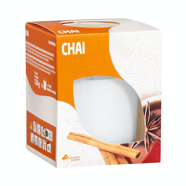 Vela perfumada Té Chai Bosque Verde Caja 1 ud en Mercadona