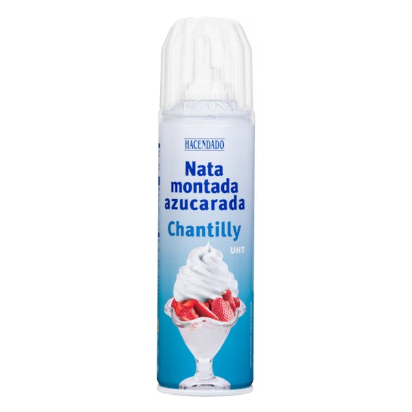 Nata montada azucarada Hacendado Spray 0.25 kg en Mercadona