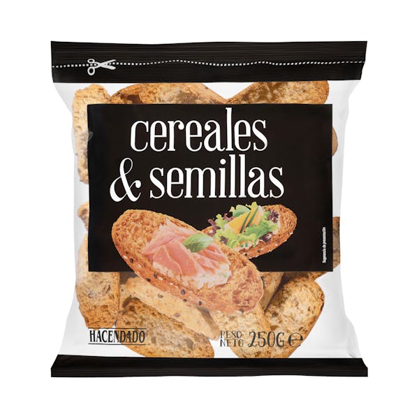 Panecillos tostados multicereal Hacendado Paquete 0.25 kg en Mercadona